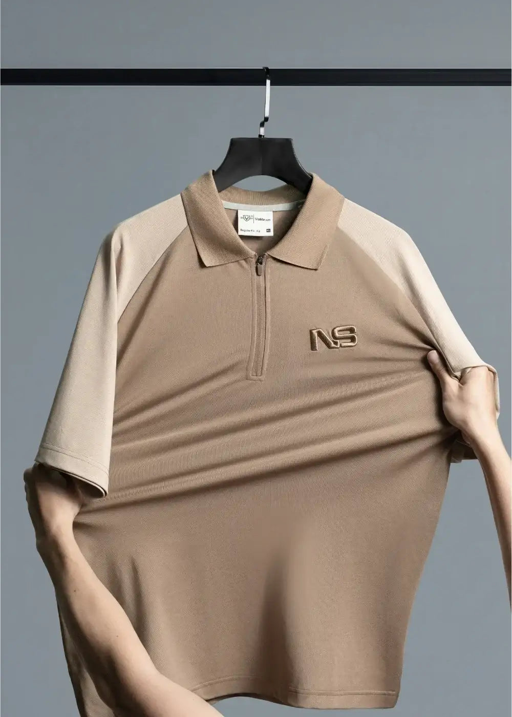 Áo Polo Raglan Pique Co Giãn No Style M218 Nâu Be - YaMe.vn
