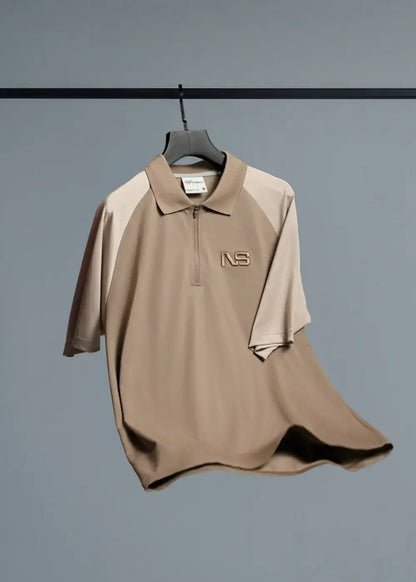 Áo Polo Raglan Pique Co Giãn No Style M218 Nâu Be - YaMe.vn