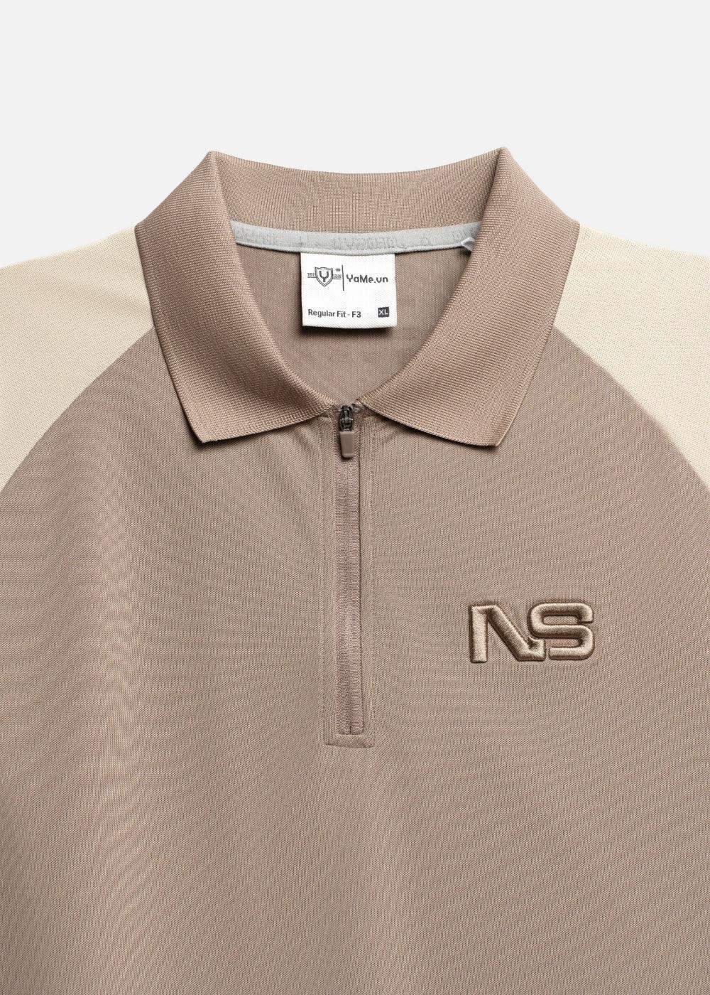 Áo Polo Raglan Pique Co Giãn No Style M218 Nâu Be - YaMe.vn
