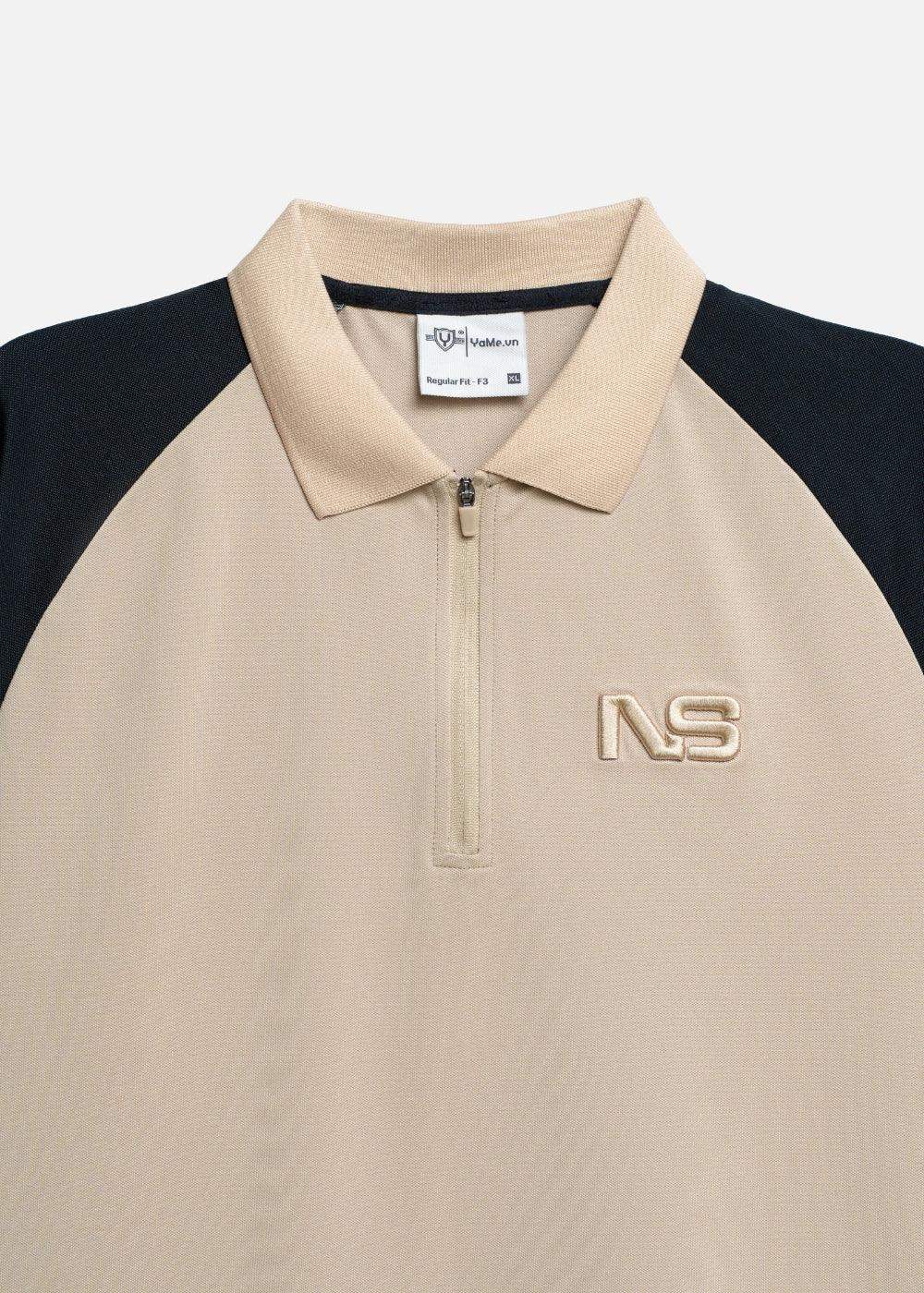 Áo Polo Raglan Pique Co Giãn No Style M218 Be Đen - YaMe.vn