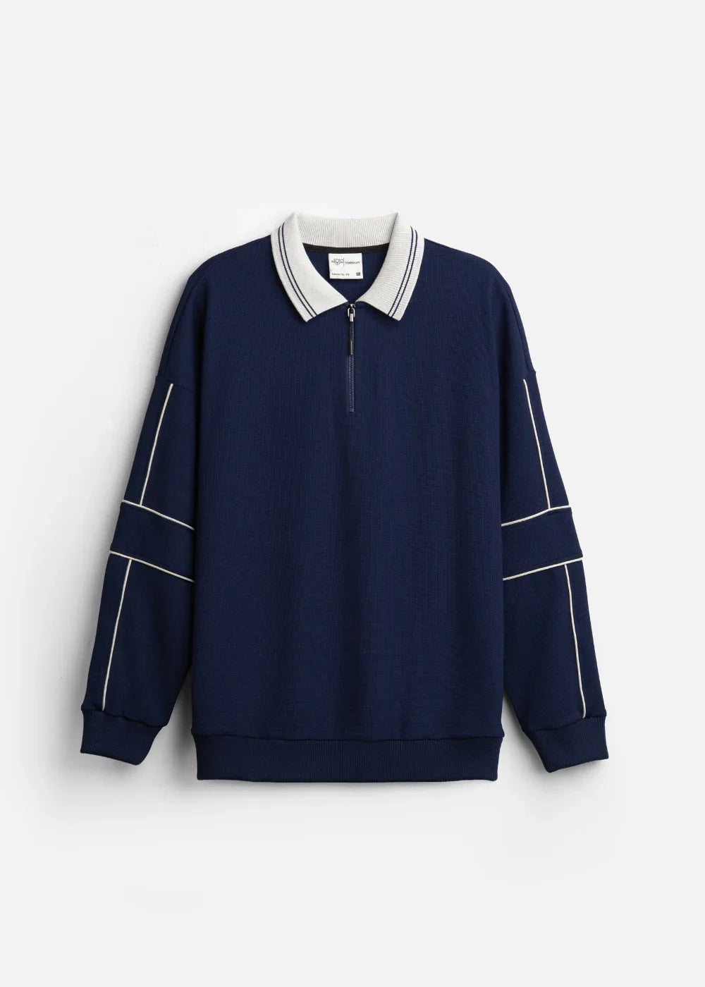 Áo Polo Tay Dài Khóa Kéo DurableTex™ Mềm Mại Nịnh Da Lên Dáng Chuẩn The Weekend 042 Màu Xanh Dương Đậm Dáng Rộng Rãi F4