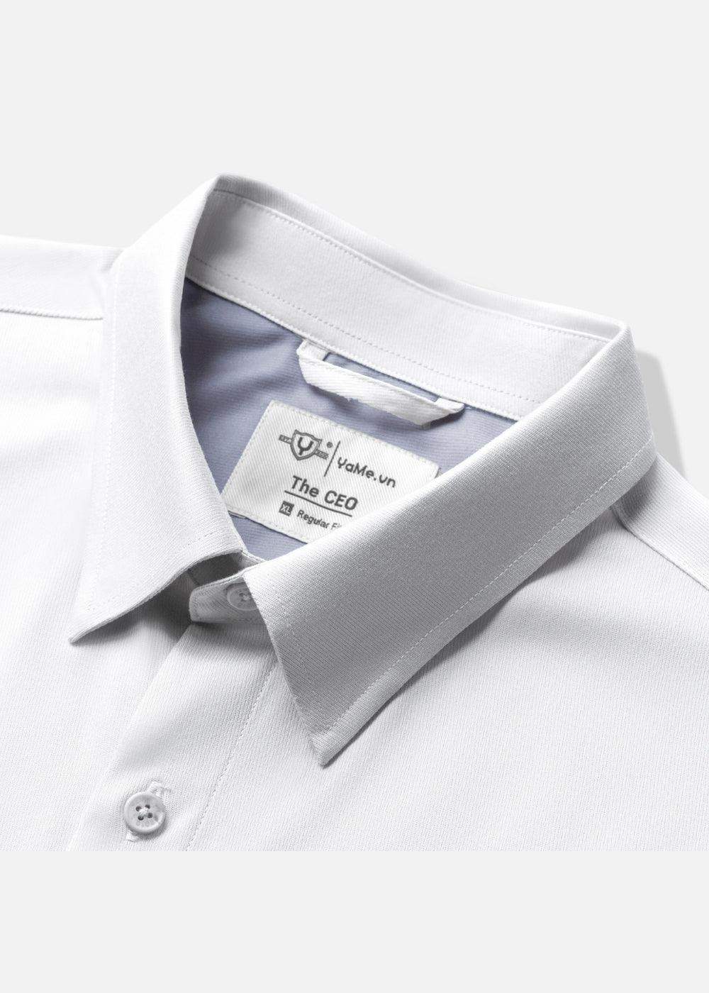 Áo Sơ Mi Tay Ngắn Vải Ngải Cứu Kháng Khuẩn The CEO 024 Trắng - YaMe.vn