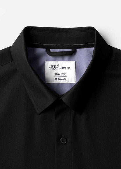 Áo Sơ Mi Tay Ngắn Vải Ngải Cứu Kháng Khuẩn The CEO 024 Đen - YaMe.vn