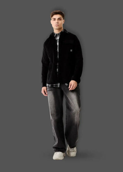 Áo Sơ Mi Tay Dài Vải Corduroy Ít Nhăn No Style M65 Đen - YaMe.vn