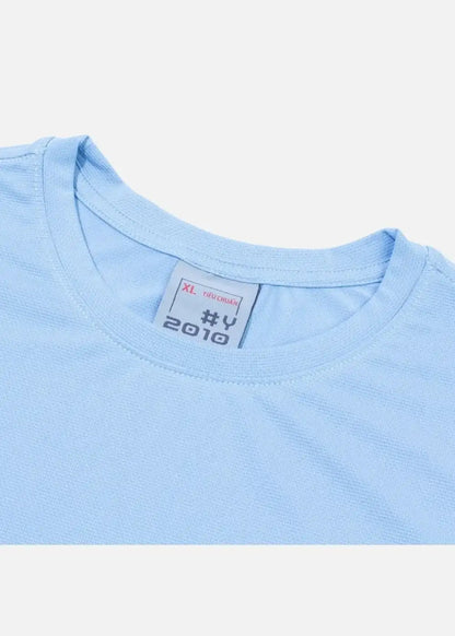 Áo Thun Tay Ngắn Pique Mát Mịn Ít Nhăn Non Branded 46 Xanh Dương Nhạt - YaMe.vn