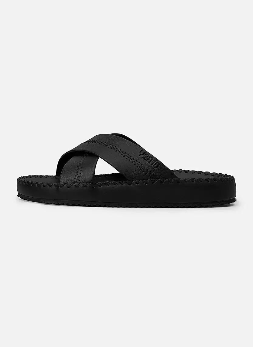 Dép Đế Cao Two-strap Slides #Y2010 02 Đen - YaMe.vn