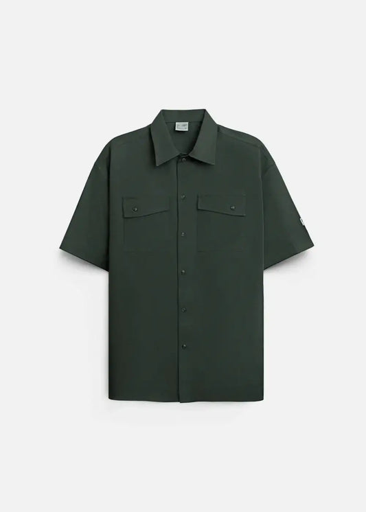 Áo Sơ Mi Tay Ngắn No Style M150 Xanh Lá Đậm - YaMe.vn