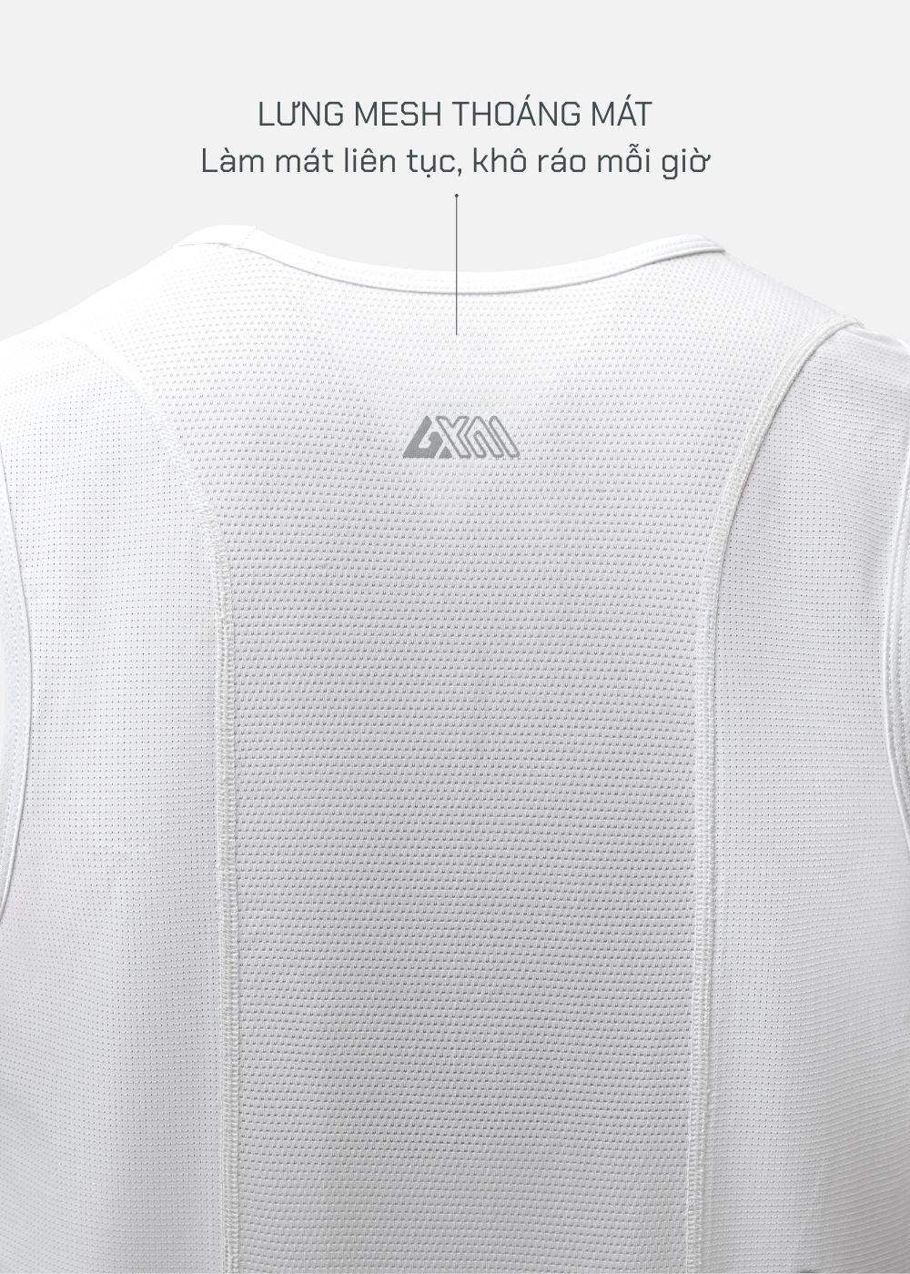 Áo Thun 3 Lỗ Thể Thao Ultra Stretch The Trainer 007 Trắng - YaMe.vn
