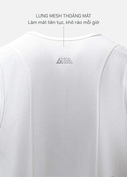 Áo Thun 3 Lỗ Thể Thao Ultra Stretch The Trainer 007 Trắng - YaMe.vn