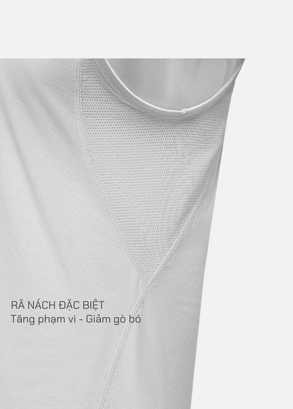 Áo Thun 3 Lỗ Thể Thao Ultra Stretch The Trainer 011 Trắng - YaMe.vn