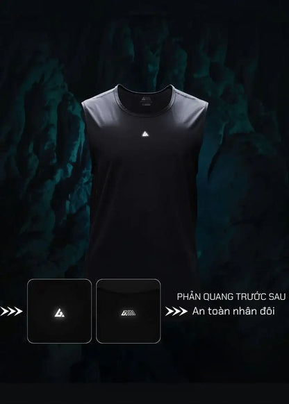Áo Thun 3 Lỗ Thể Thao Ultra Stretch The Trainer 011 Xám Đậm - YaMe.vn
