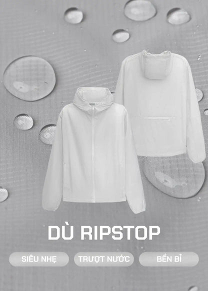Áo Khoác Gió Parka Siêu Nhẹ Gấp Gọn Thông Minh Non Branded 046 Xám Nhạt - YaMe.vn