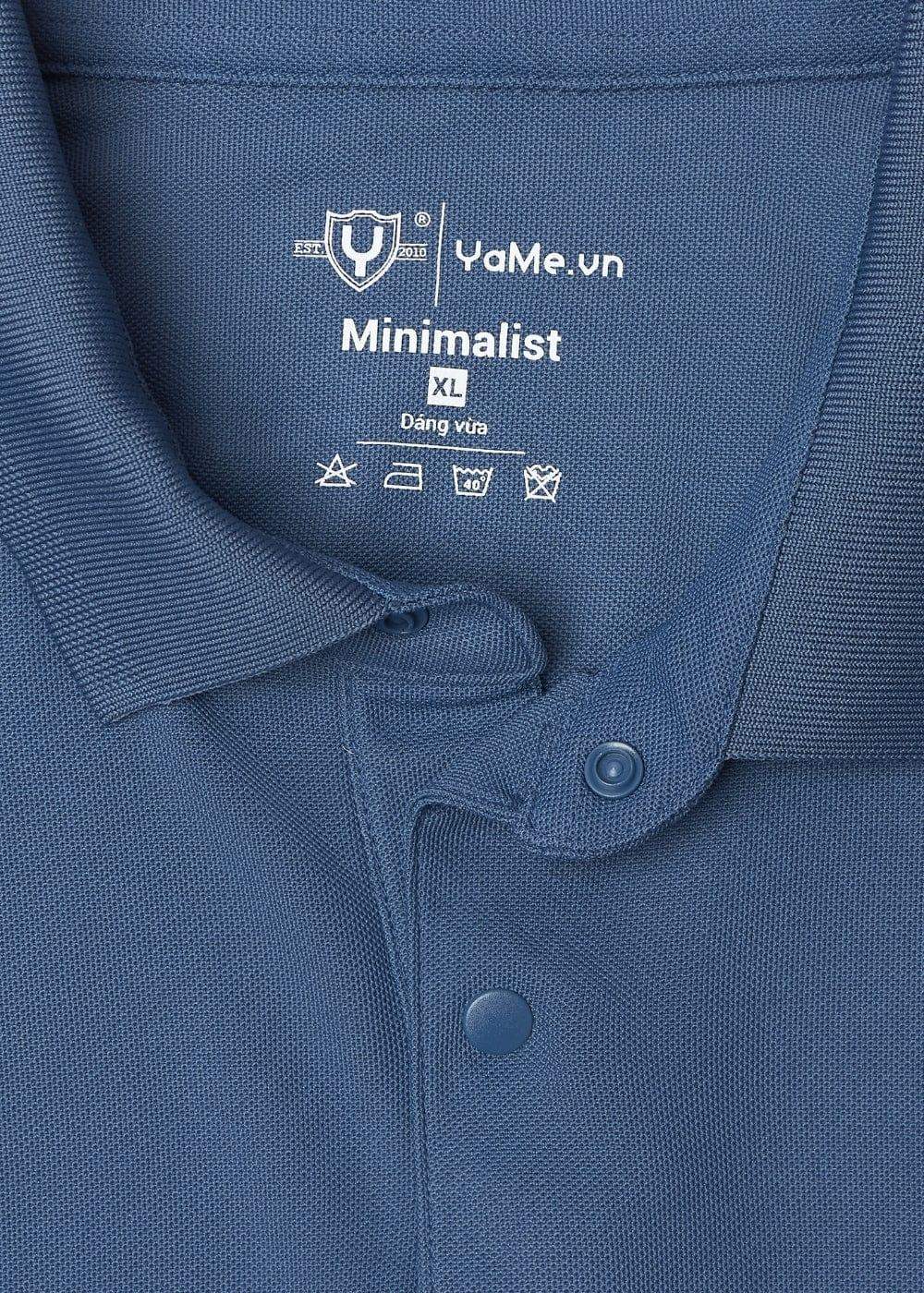 Áo polo nam Minimalist xanh đậm, cổ bẻ, form dáng vừa, chất liệu mềm mại bền đẹp