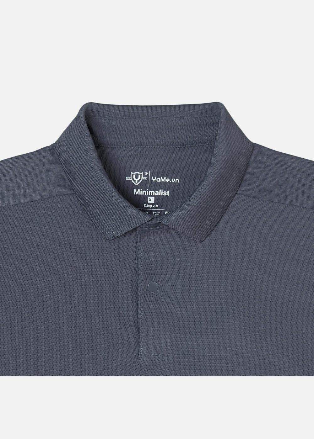 Áo polo nam Minimalist màu xám than, cổ bẻ, chất liệu mềm mại, thiết kế tinh tế tôn dáng
