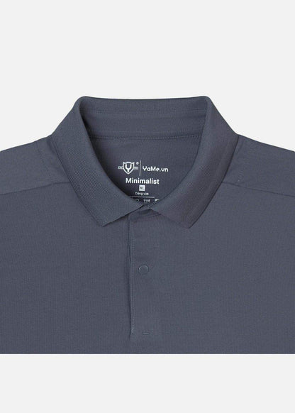 Áo polo nam Minimalist màu xám than, cổ bẻ, chất liệu mềm mại, thiết kế tinh tế tôn dáng