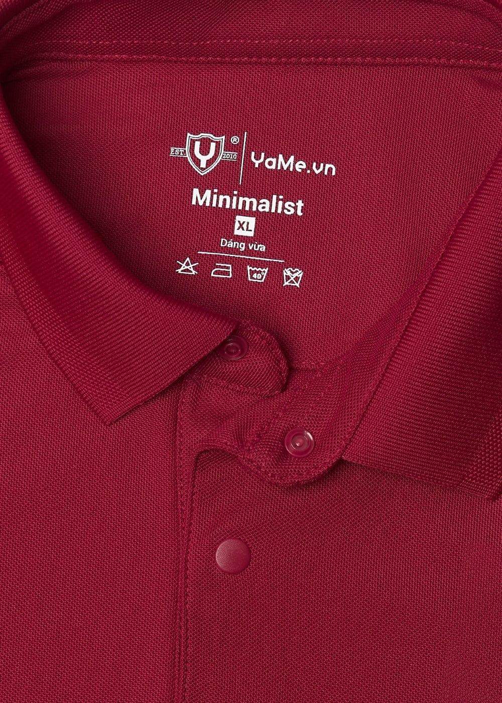 Áo polo nam màu đỏ đô dáng vừa, cổ bẻ, chất liệu mềm mại, thiết kế tối giản phong cách Minimalist