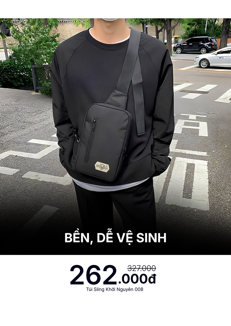 Túi Đeo Sling Bag Chống Sốc Khởi Nguyên 008 Đen