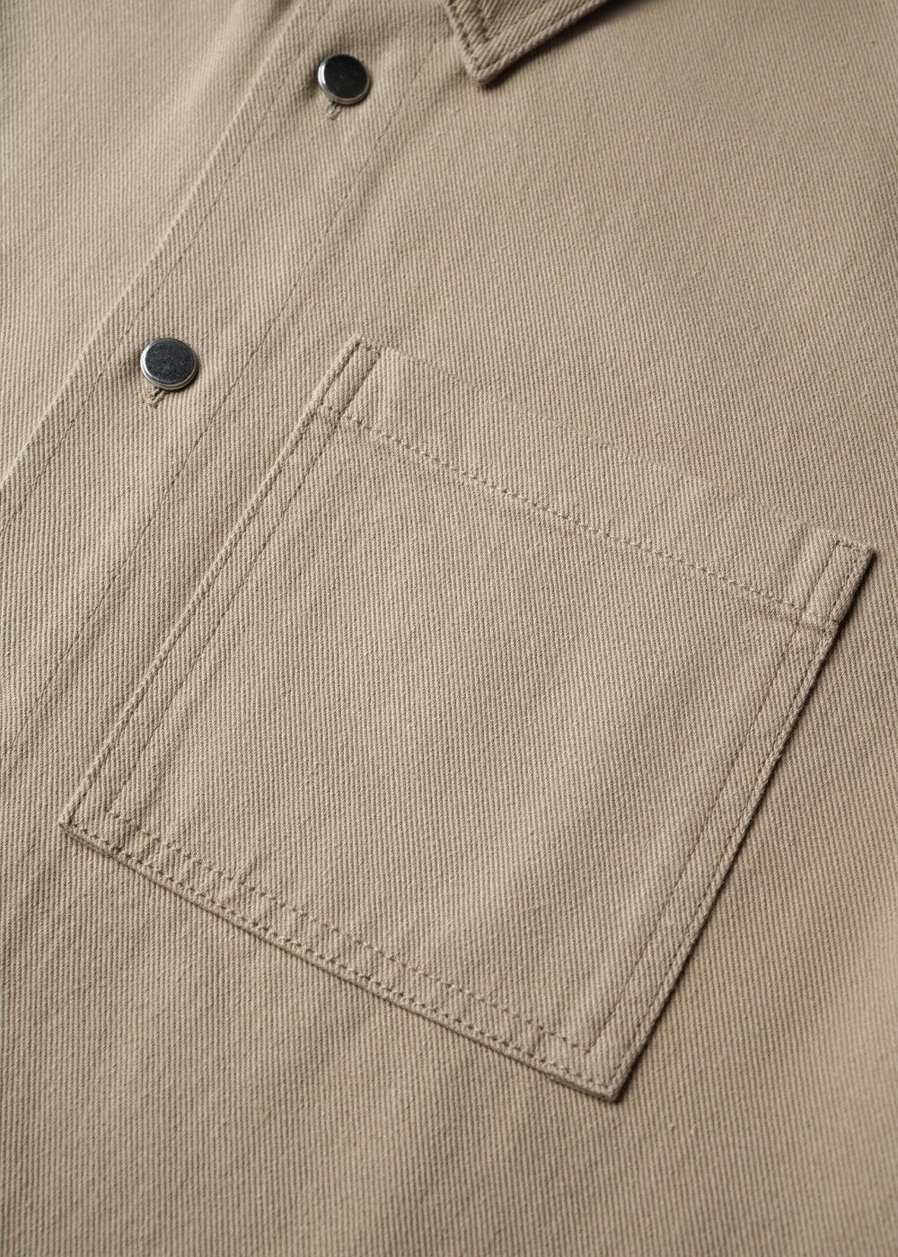 Áo Sơ Mi Tay Ngắn Dáng Giấu Bụng DurableTex™ Vải Dày Dặn Đứng Form Multi Color Jean 003 Màu Nâu Nhạt Dáng Rộng Rãi F4