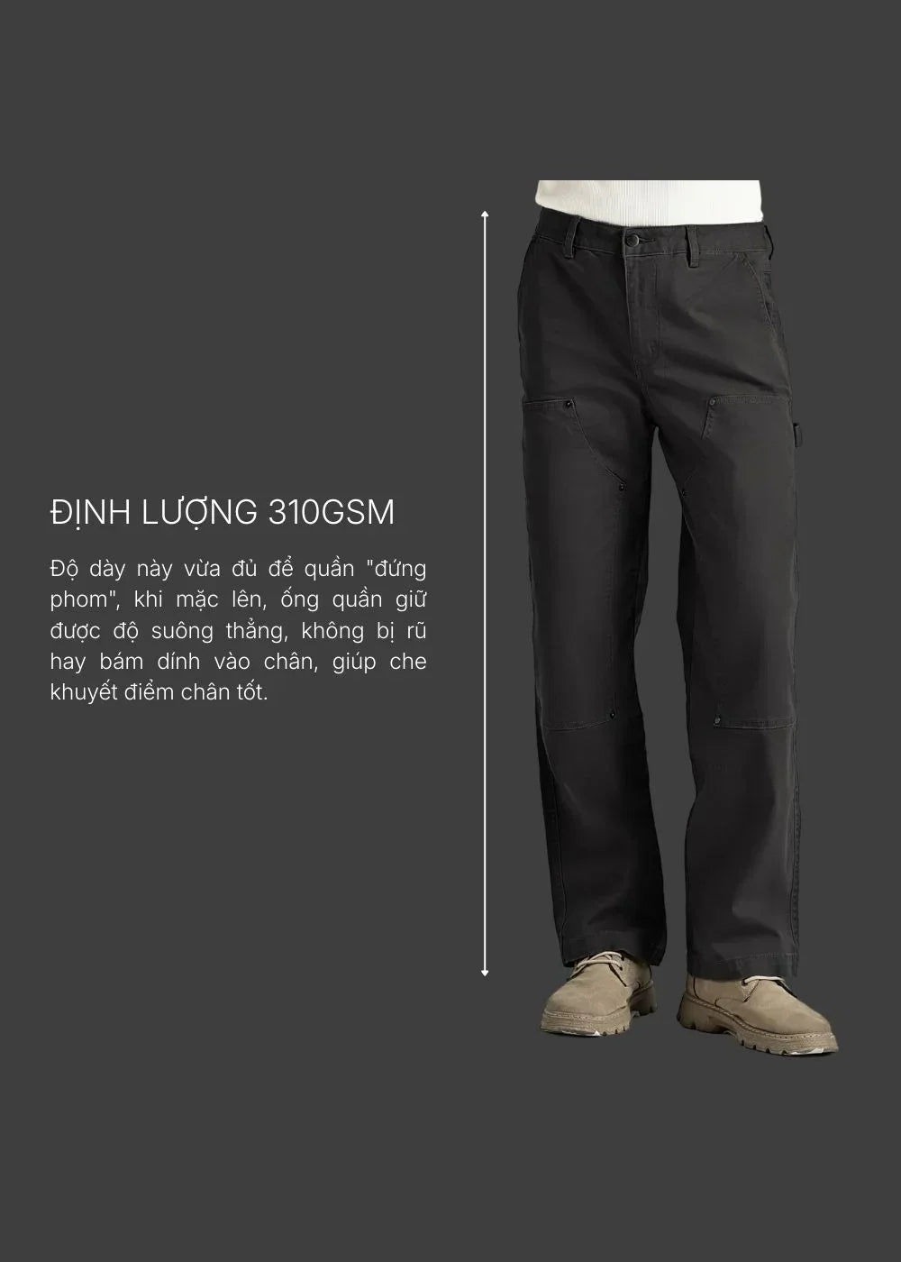 Quần Jean Suông Rộng DurableTex™ Đắp 2 Lớp Chống Rách Gối Siêu Bền Multi Color Jean 012 Màu Nâu Nhạt Dáng Rộng Rãi F4