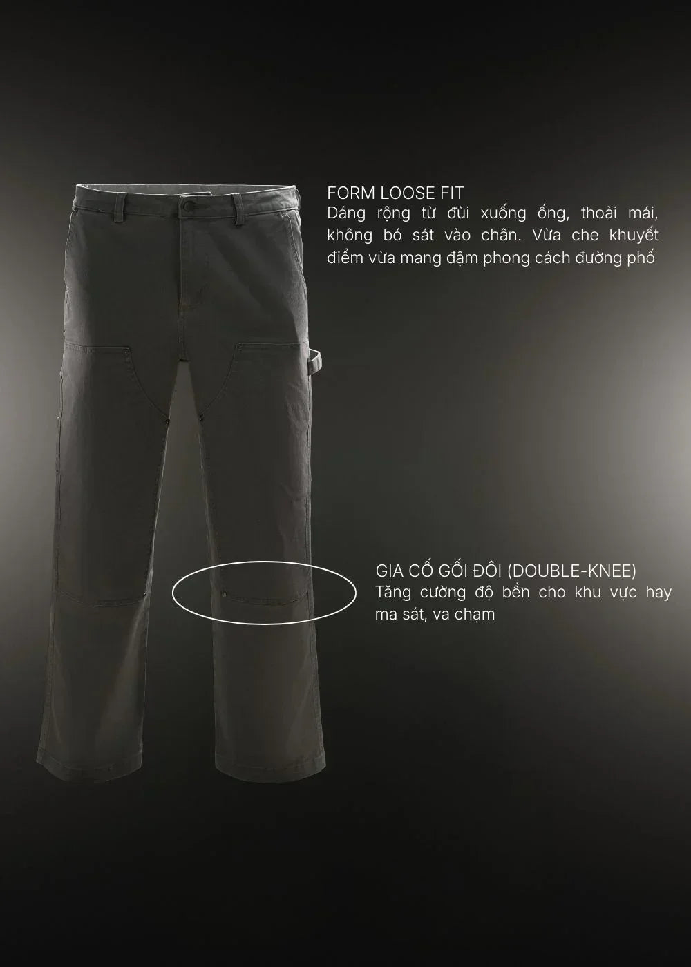 Quần Jean Suông Rộng DurableTex™ Đắp 2 Lớp Chống Rách Gối Siêu Bền Multi Color Jean 012 Màu Nâu Nhạt Dáng Rộng Rãi F4