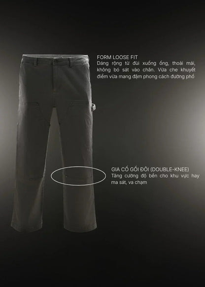 Quần Jean Suông Rộng DurableTex™ Đắp 2 Lớp Chống Rách Gối Siêu Bền Multi Color Jean 012 Màu Nâu Nhạt Dáng Rộng Rãi F4