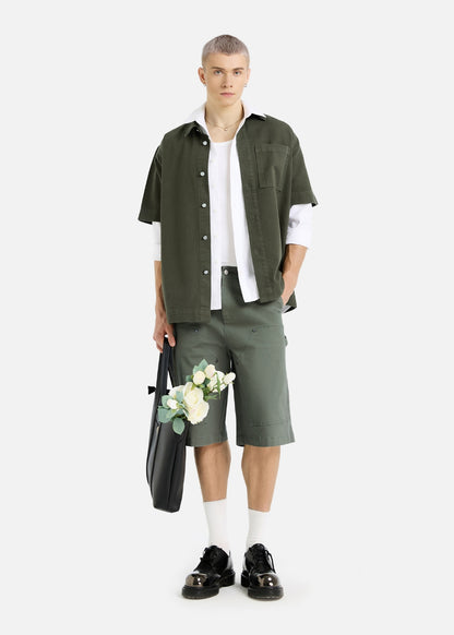 Quần Đùi Jean DurableTex™ Đắp 2 Lớp Chống Rách Gối Siêu Bền Multi Color Jean 013 Màu Xanh Lá Đậm Dáng Rộng Rãi F4