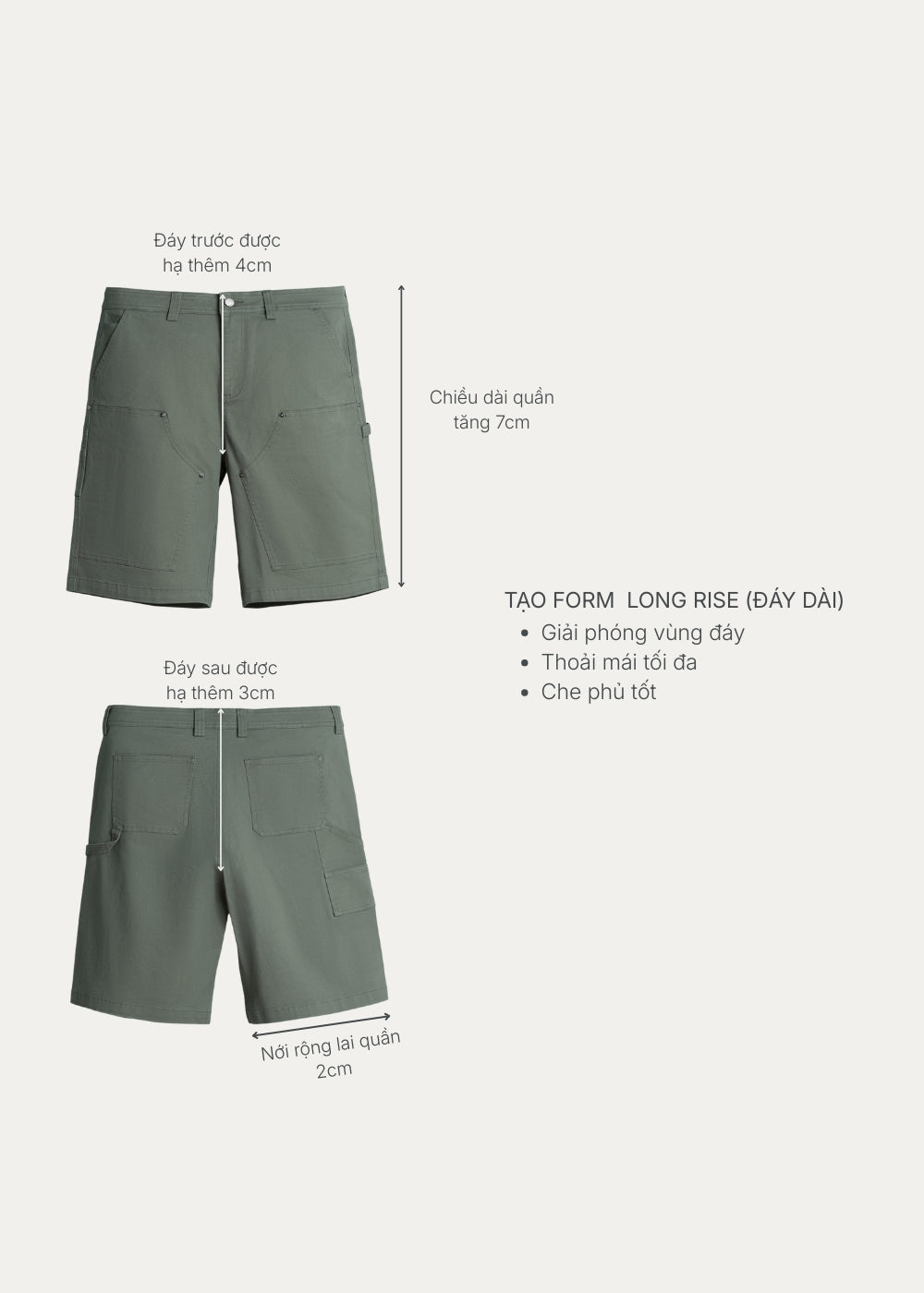 Quần Đùi Jean DurableTex™ Đắp 2 Lớp Chống Rách Gối Siêu Bền Multi Color Jean 013 Màu Xanh Lá Đậm Dáng Rộng Rãi F4