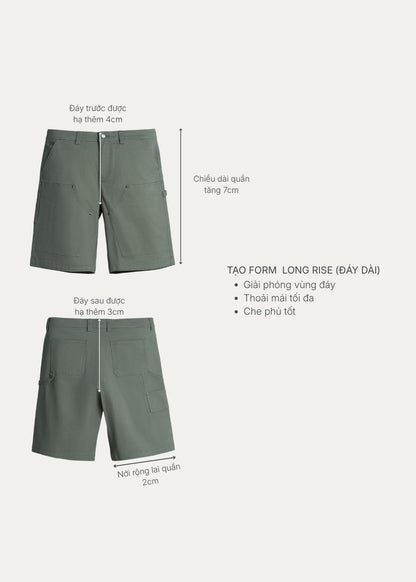 Quần Đùi Jean DurableTex™ Đắp 2 Lớp Chống Rách Gối Siêu Bền Multi Color Jean 013 Màu Xanh Lá Đậm Dáng Rộng Rãi F4