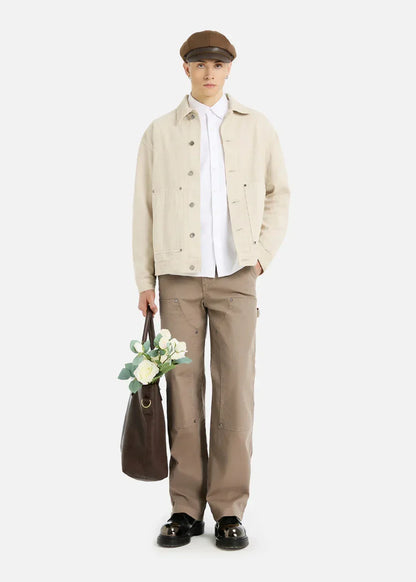 Quần Jean Suông Rộng DurableTex™ Đắp 2 Lớp Chống Rách Gối Siêu Bền Multi Color Jean 012 Màu Nâu Nhạt Dáng Rộng Rãi F4