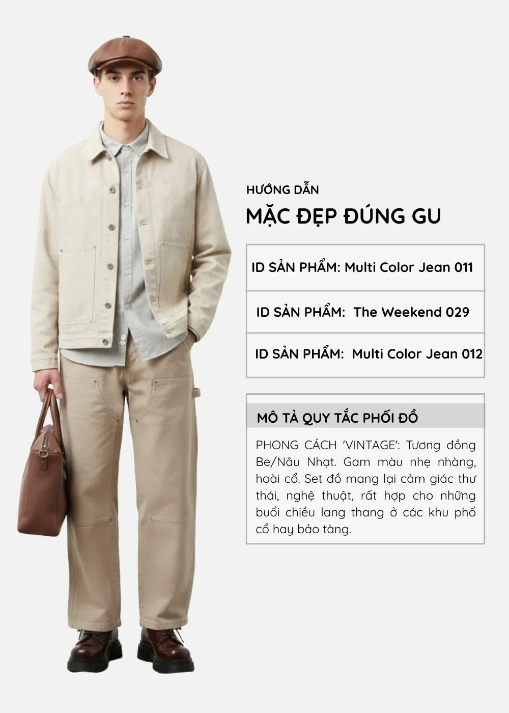 Quần Jean Suông Rộng DurableTex™ Đắp 2 Lớp Chống Rách Gối Siêu Bền Multi Color Jean 012 Màu Nâu Nhạt Dáng Rộng Rãi F4