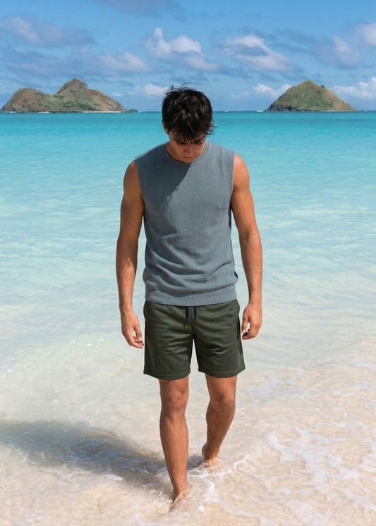 Áo Thun 3 Lỗ EasyCare™ Vải Ít Nhăn Giữ Phom Non Branded 002 Màu Xám Đậm Dáng Ôm Vừa F2