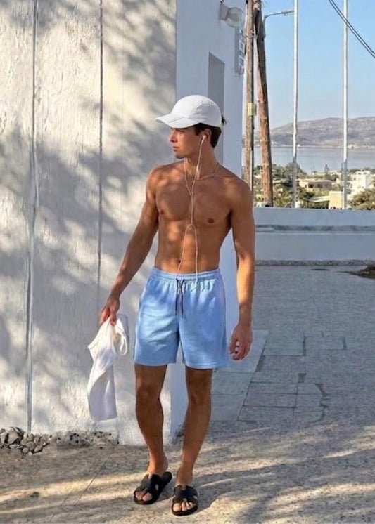 Quần Đùi Thun IceVibes™ Tản Nhiệt Thoáng Khí Non Branded 005 Màu Xanh Dương Dáng Ôm Vừa F2