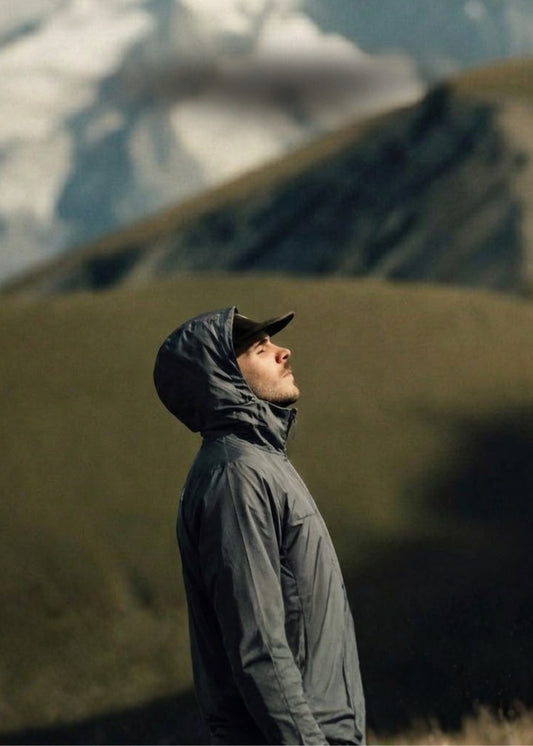 Áo Khoác Parka RainShield™ Trượt Nước Siêu Nhẹ Gấp Gọn 2 Kiểu Non Branded 046 Màu Xám Đậm Dáng Rộng Rãi F4