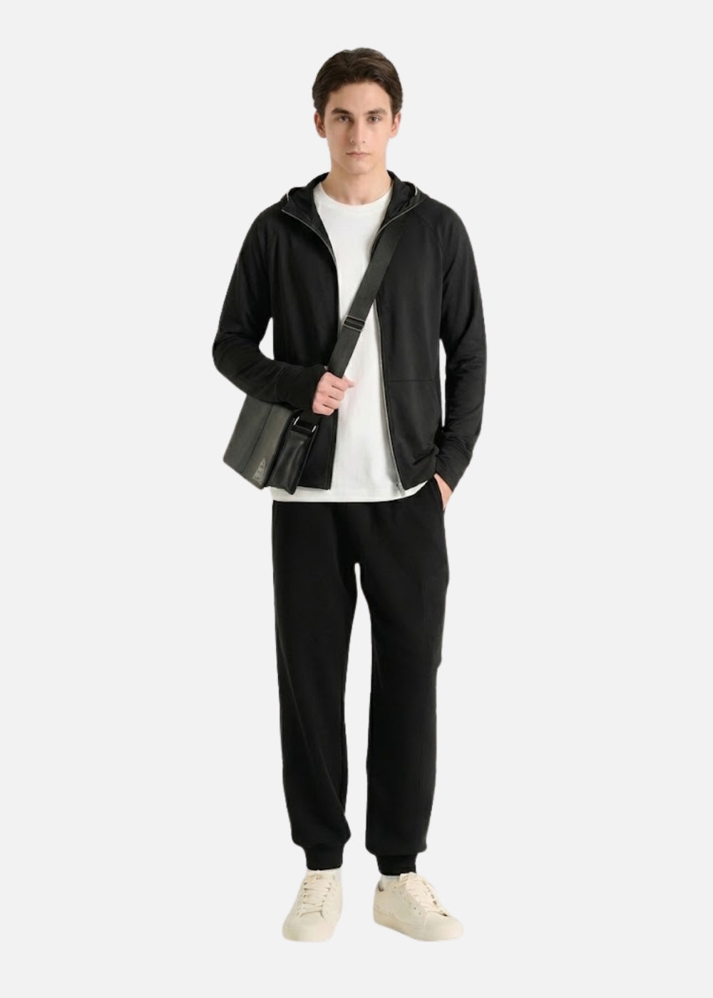 Áo Khoác Parka Anti-UV™ Xỏ Ngón Bảo Vệ Mu Bàn Tay Chống Nắng UPF 50+ Non Branded 048 Màu Đen Dáng Ôm Vừa F2