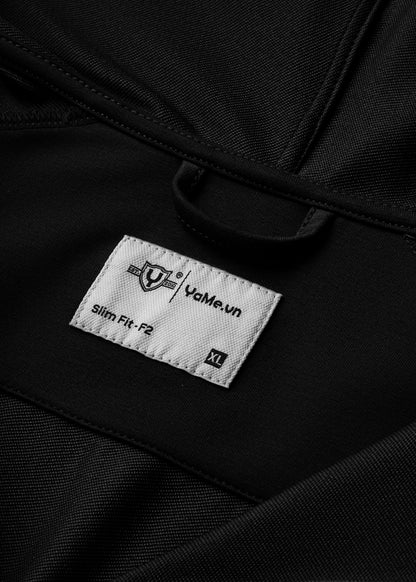 Áo Khoác Parka Anti-UV™ Xỏ Ngón Bảo Vệ Mu Bàn Tay Chống Nắng UPF 50+ Non Branded 048 Màu Đen Dáng Ôm Vừa F2