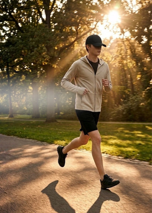 Áo Khoác Parka Anti-UV™ Xỏ Ngón Bảo Vệ Mu Bàn Tay Chống Nắng UPF 50+ Non Branded 048 Màu Be Dáng Ôm Vừa F2