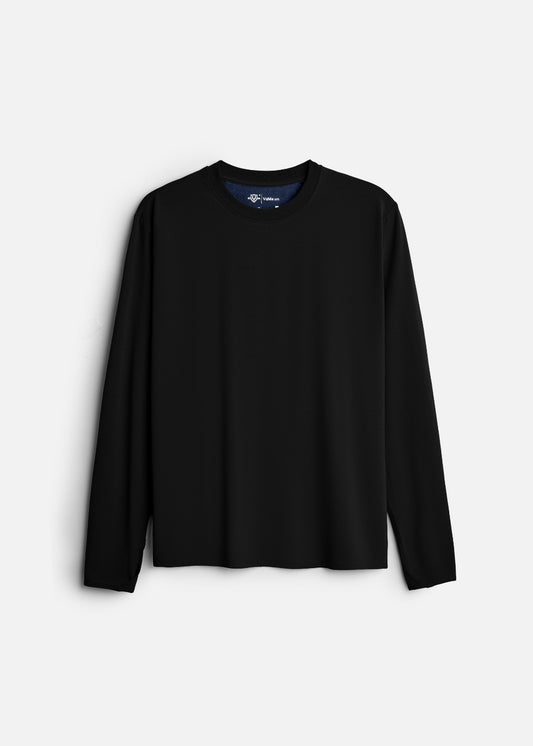 Áo Thun Tay FlexFit™ Co Giãn Tốt Khoe Dáng Khỏe Khoắn Non Branded 049 Màu Đen Dáng Ôm Vừa F2