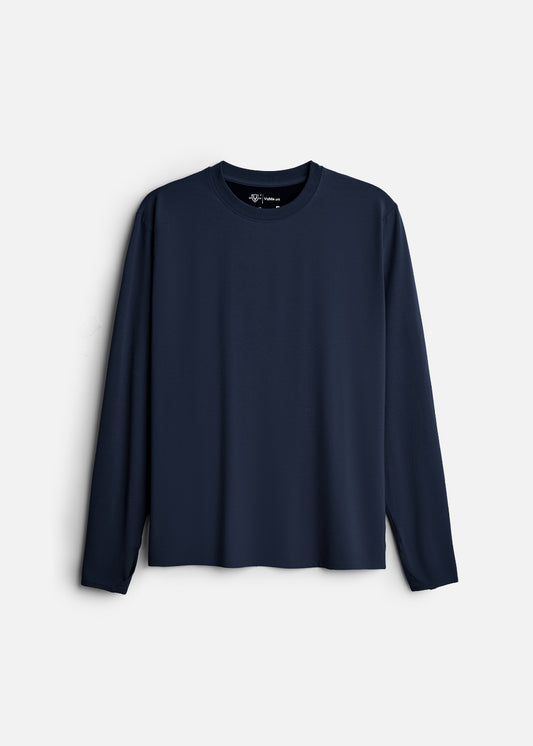 Áo Thun Tay FlexFit™ Co Giãn Tốt Khoe Dáng Khỏe Khoắn Non Branded 049 Màu Xanh Dương Đậm Dáng Ôm Vừa F2