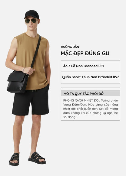 Áo 3 Lỗ Tôn Dáng FlexFit™ Cotton Mềm Mướt Co Giãn Đa Chiều Non Branded 051 Màu Nâu Dáng Ôm Vừa F2