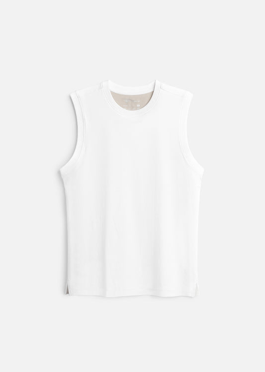 Áo 3 Lỗ Tôn Dáng FlexFit™ Cotton Mềm Mướt Co Giãn Đa Chiều Non Branded 051 Màu Trắng Dáng Ôm Vừa F2