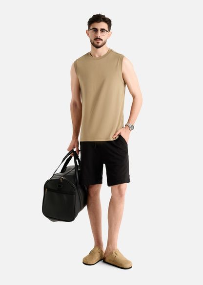 Áo 3 Lỗ Tôn Dáng FlexFit™ Cotton Mềm Mướt Co Giãn Đa Chiều Non Branded 051 Màu Nâu Dáng Ôm Vừa F2