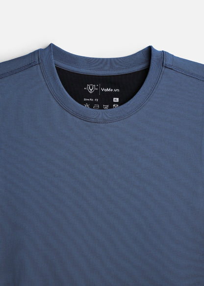 Áo 3 Lỗ Tôn Dáng FlexFit™ Cotton Mềm Mướt Co Giãn Đa Chiều Non Branded 051 Màu Xanh Dương Đậm Dáng Ôm Vừa F2