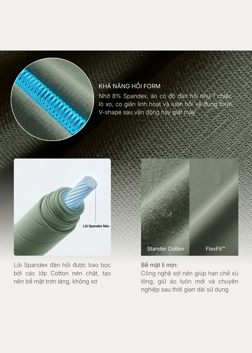 Áo 3 Lỗ Tôn Dáng FlexFit™ Cotton Mềm Mướt Co Giãn Đa Chiều Non Branded 051 Màu Trắng Dáng Ôm Vừa F2