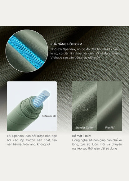 Áo 3 Lỗ Tôn Dáng FlexFit™ Cotton Mềm Mướt Co Giãn Đa Chiều Non Branded 051 Màu Trắng Dáng Ôm Vừa F2