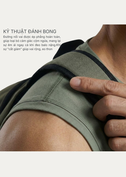 Áo 3 Lỗ Tôn Dáng FlexFit™ Cotton Mềm Mướt Co Giãn Đa Chiều Non Branded 051 Màu Trắng Dáng Ôm Vừa F2