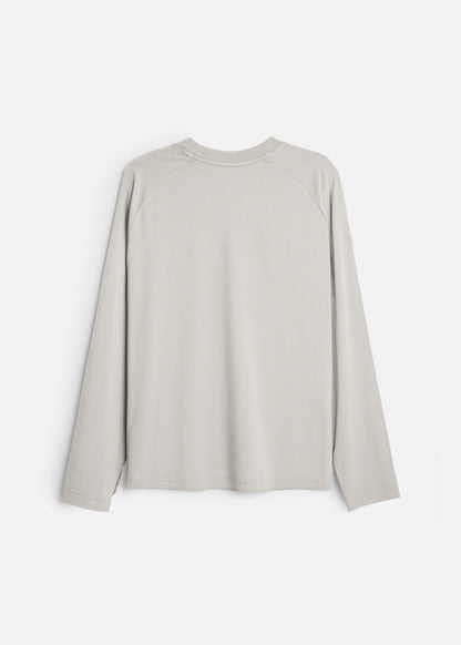 Áo Thun Tay Dài Raglan FlexFit™ Vải Mỏng Mịn Có Lỗ Xỏ Ngón Tiện Lợi Non Branded 052 Màu Xám Nhạt Dáng Vừa Vặn F3