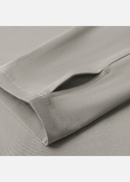 Áo Thun Tay Dài Raglan FlexFit™ Vải Mỏng Mịn Có Lỗ Xỏ Ngón Tiện Lợi Non Branded 052 Màu Xám Nhạt Dáng Vừa Vặn F3