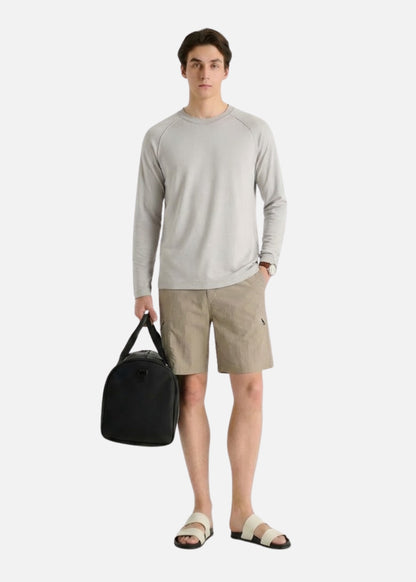 Áo Thun Tay Dài Raglan FlexFit™ Vải Mỏng Mịn Có Lỗ Xỏ Ngón Tiện Lợi Non Branded 052 Màu Xám Nhạt Dáng Vừa Vặn F3