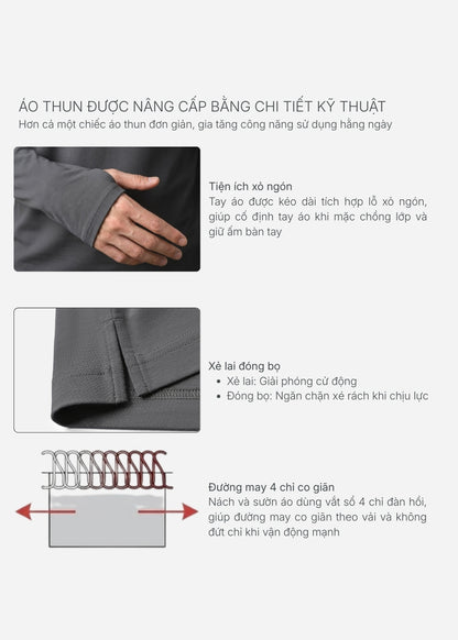 Áo Thun Tay Dài Raglan FlexFit™ Vải Mỏng Mịn Có Lỗ Xỏ Ngón Tiện Lợi Non Branded 052 Màu Xanh Lá Đậm Dáng Vừa Vặn F3