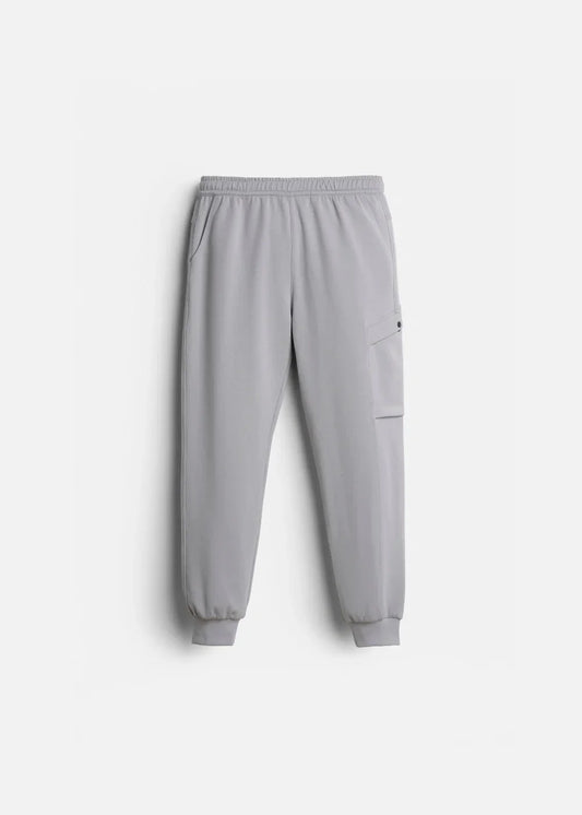 Quần Dài Thun  Bo Ống Vải Xốp Scuba CloudTouch™ Dày Dặn Mịn Màng Non Branded 053 Màu Xám Nhạt Dáng Vừa Vặn F3